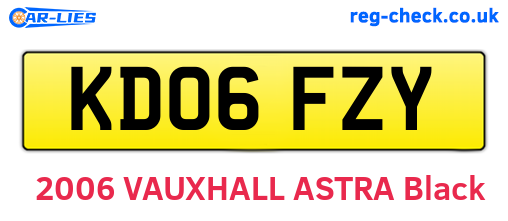 KD06FZY are the vehicle registration plates.