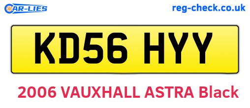 KD56HYY are the vehicle registration plates.