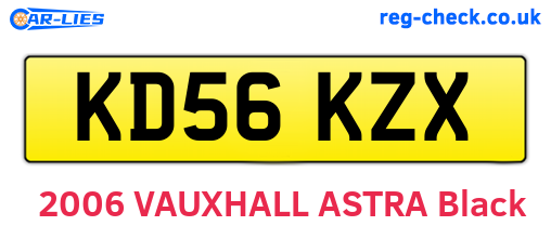 KD56KZX are the vehicle registration plates.