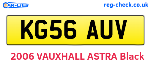 KG56AUV are the vehicle registration plates.