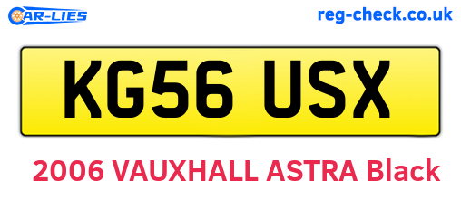 KG56USX are the vehicle registration plates.