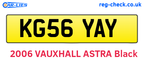 KG56YAY are the vehicle registration plates.