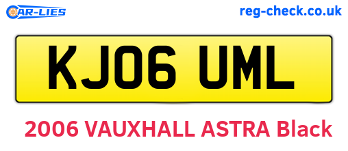 KJ06UML are the vehicle registration plates.