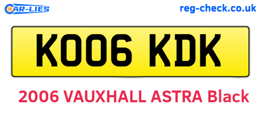 KO06KDK are the vehicle registration plates.