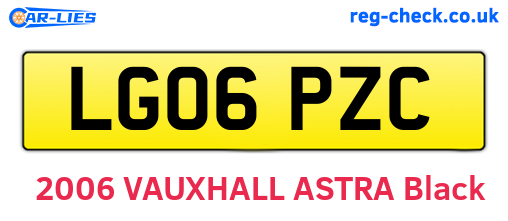LG06PZC are the vehicle registration plates.
