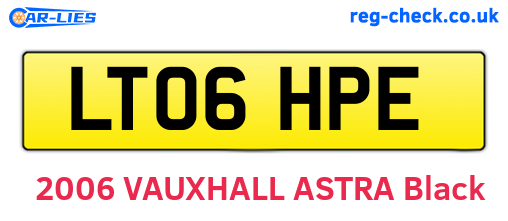 LT06HPE are the vehicle registration plates.