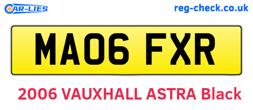 MA06FXR are the vehicle registration plates.