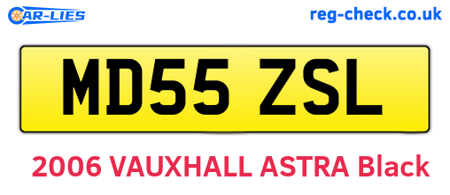 MD55ZSL are the vehicle registration plates.