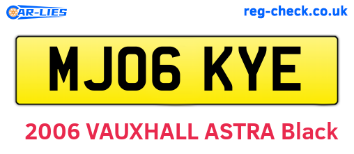 MJ06KYE are the vehicle registration plates.