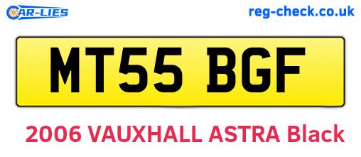 MT55BGF are the vehicle registration plates.