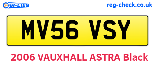 MV56VSY are the vehicle registration plates.