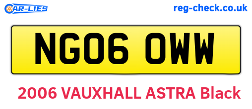 NG06OWW are the vehicle registration plates.