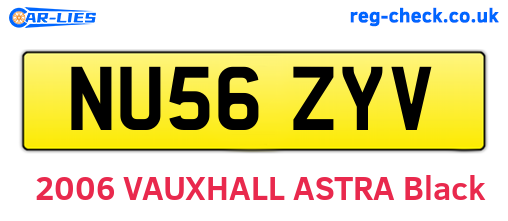 NU56ZYV are the vehicle registration plates.