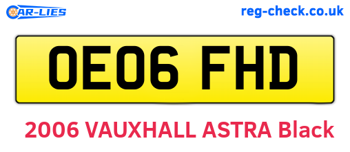 OE06FHD are the vehicle registration plates.