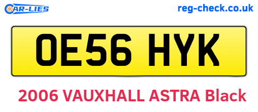 OE56HYK are the vehicle registration plates.