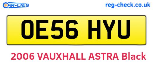 OE56HYU are the vehicle registration plates.