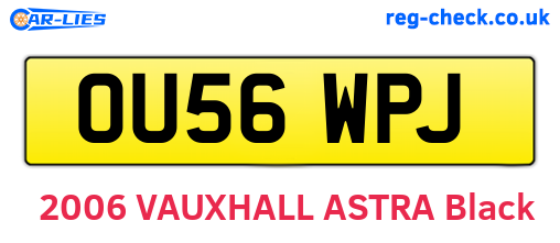 OU56WPJ are the vehicle registration plates.