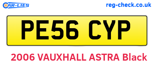 PE56CYP are the vehicle registration plates.