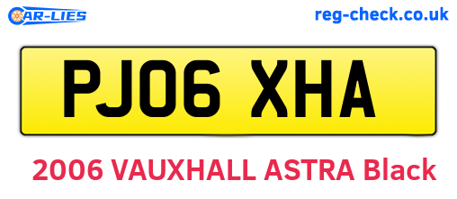 PJ06XHA are the vehicle registration plates.