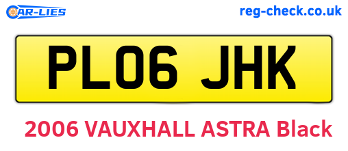 PL06JHK are the vehicle registration plates.