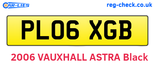 PL06XGB are the vehicle registration plates.