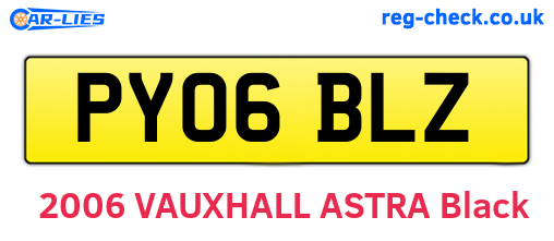 PY06BLZ are the vehicle registration plates.