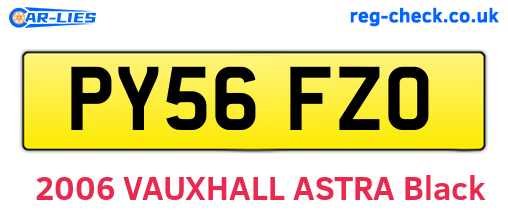 PY56FZO are the vehicle registration plates.