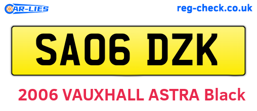 SA06DZK are the vehicle registration plates.