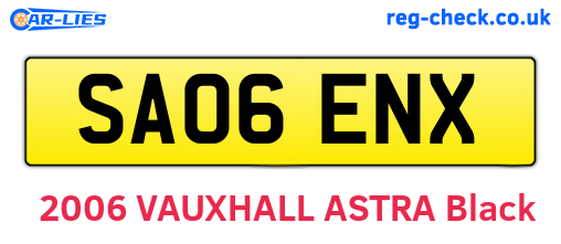 SA06ENX are the vehicle registration plates.