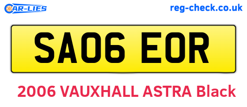 SA06EOR are the vehicle registration plates.
