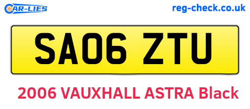 SA06ZTU are the vehicle registration plates.