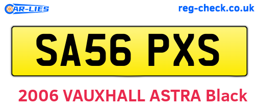 SA56PXS are the vehicle registration plates.