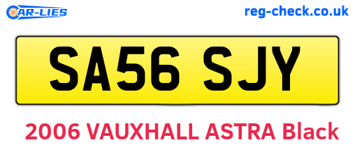 SA56SJY are the vehicle registration plates.