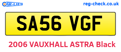 SA56VGF are the vehicle registration plates.