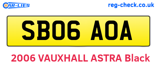 SB06AOA are the vehicle registration plates.