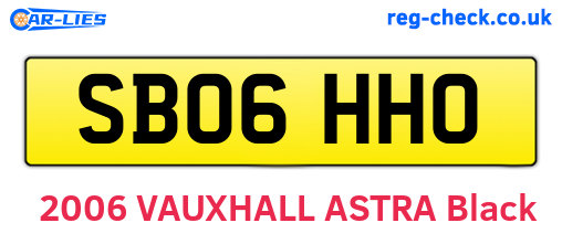 SB06HHO are the vehicle registration plates.
