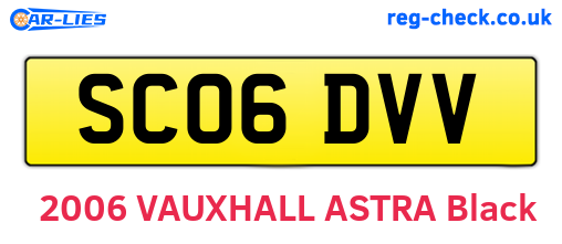 SC06DVV are the vehicle registration plates.