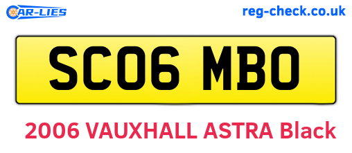 SC06MBO are the vehicle registration plates.
