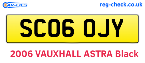 SC06OJY are the vehicle registration plates.