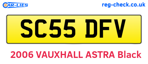 SC55DFV are the vehicle registration plates.