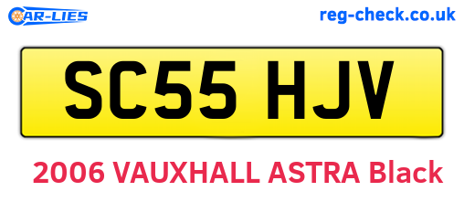 SC55HJV are the vehicle registration plates.