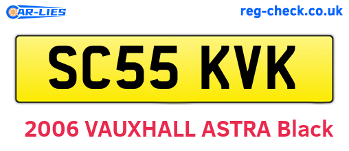 SC55KVK are the vehicle registration plates.