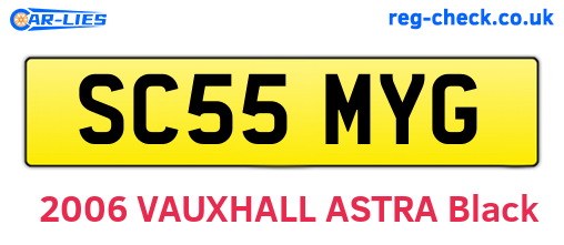 SC55MYG are the vehicle registration plates.
