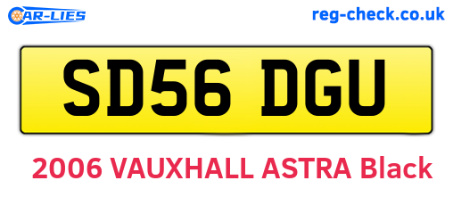 SD56DGU are the vehicle registration plates.