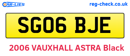 SG06BJE are the vehicle registration plates.
