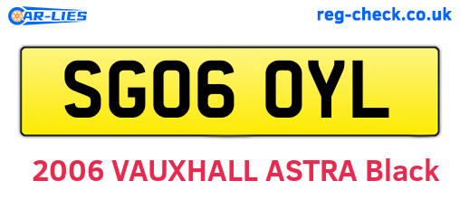 SG06OYL are the vehicle registration plates.