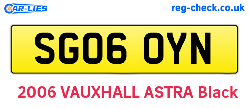 SG06OYN are the vehicle registration plates.