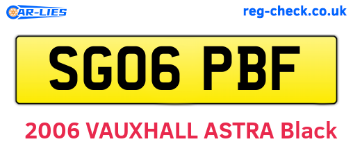 SG06PBF are the vehicle registration plates.