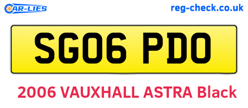 SG06PDO are the vehicle registration plates.