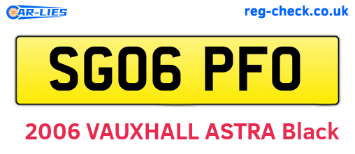 SG06PFO are the vehicle registration plates.